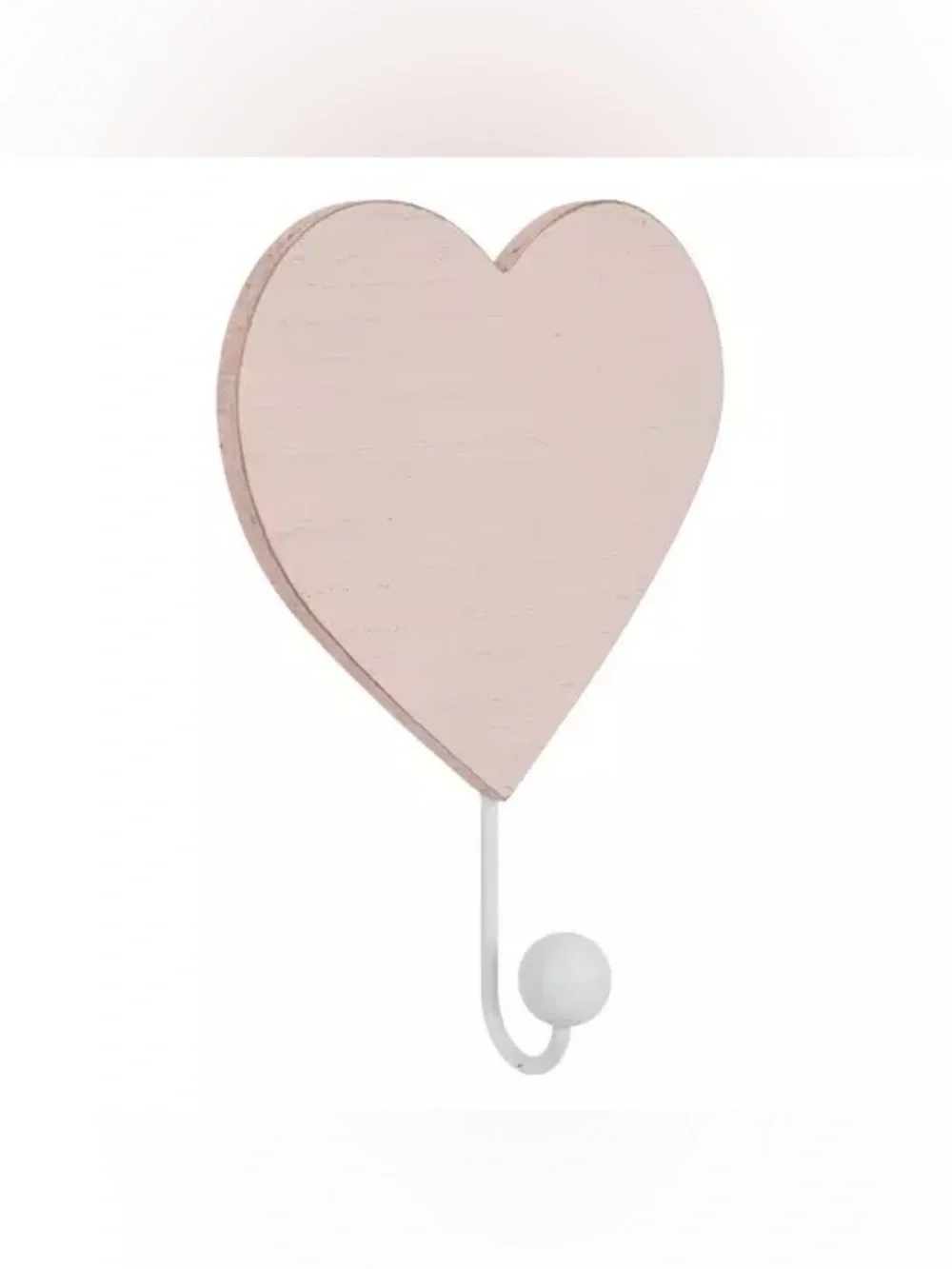 (2) Pink Heart Wood Wall Hook